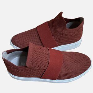 Eileen Fisher Pari Knit Burnt Orange Pull On Platform Shoes Sneaker Wmns Sz 9.5